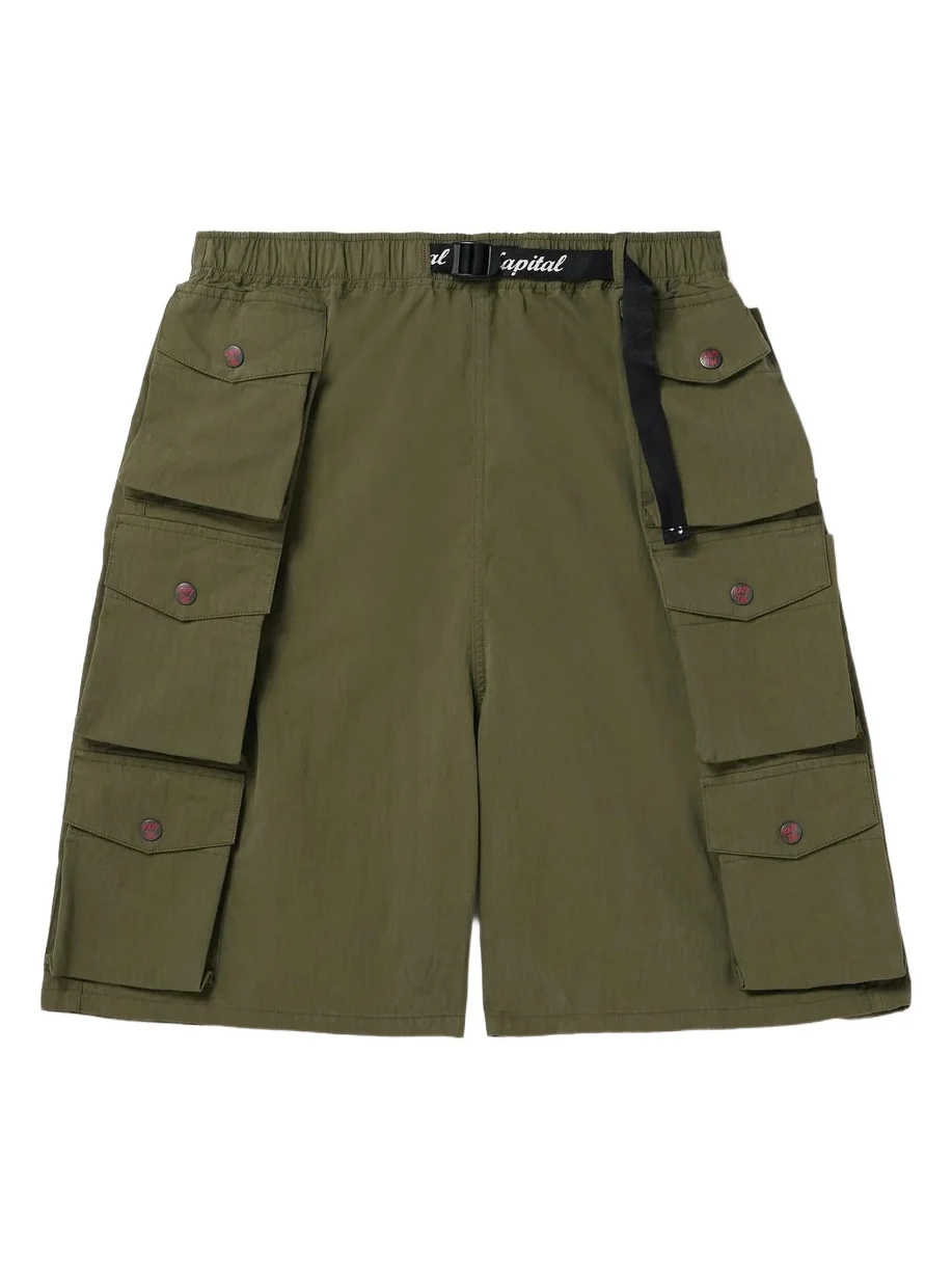 KAPITAL Cotton and Nylon-Blend Ripstop Drawstring Cargo Shorts - Men