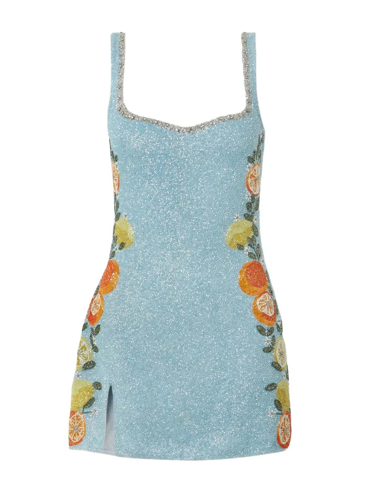 Clio Peppiatt Capri Crystal-embellished Beaded Stretch-tulle Mini Dress