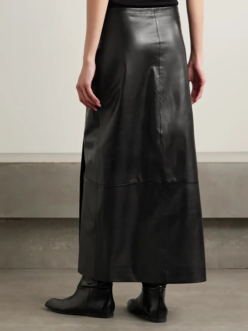 Khaite Quinn Wrap-effect Leather Maxi Skirt | Thumbnail 4