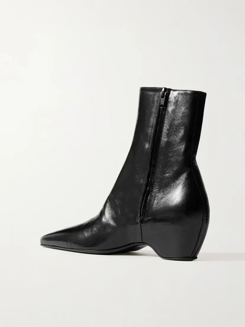 Khaite Sybil Glossed-leather Ankle Boots | Thumbnail 3 Khaite Sybil Glossed-leather Ankle Boots | Thumbnail 3