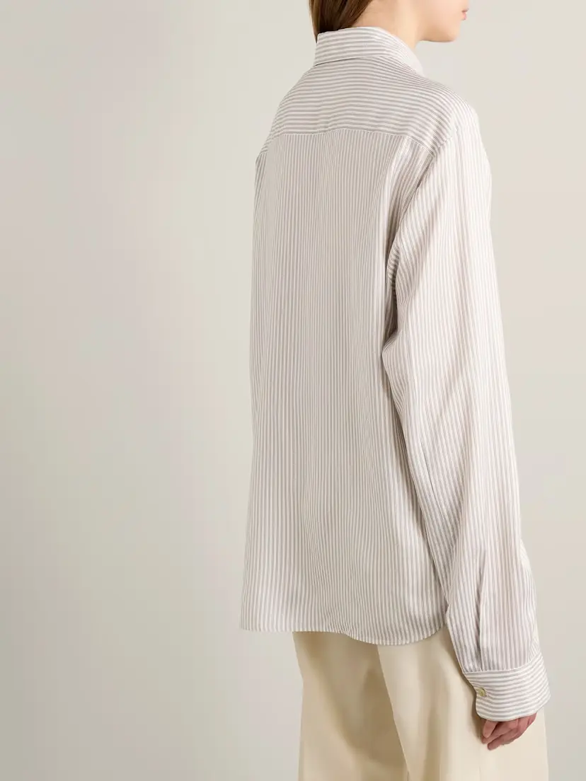 Khaite Argo Striped Silk Shirt | Thumbnail 4