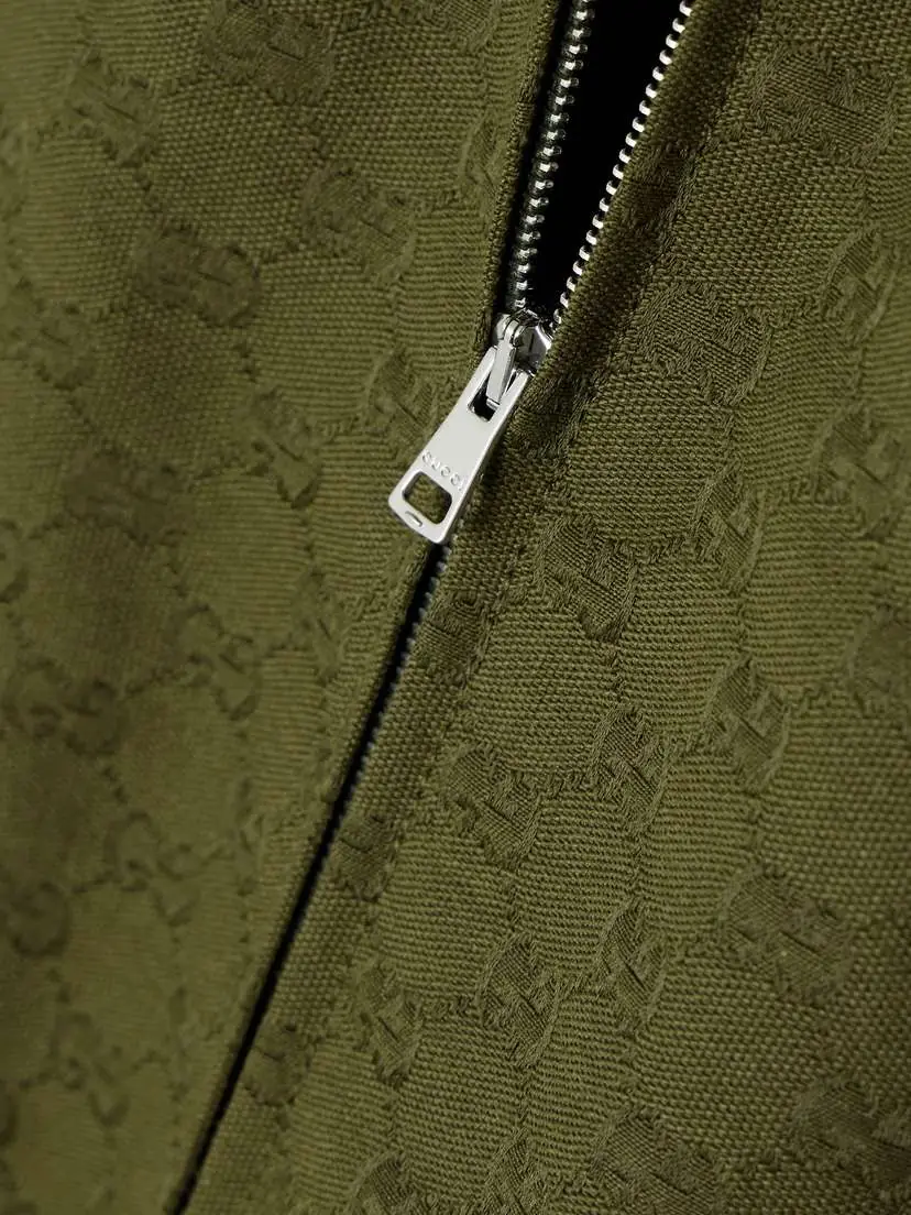 Gucci Leather-trimmed Cotton-blend Canvas-jacquard Jacket | Thumbnail 5 Gucci Leather-trimmed Cotton-blend Canvas-jacquard Jacket | Thumbnail 5