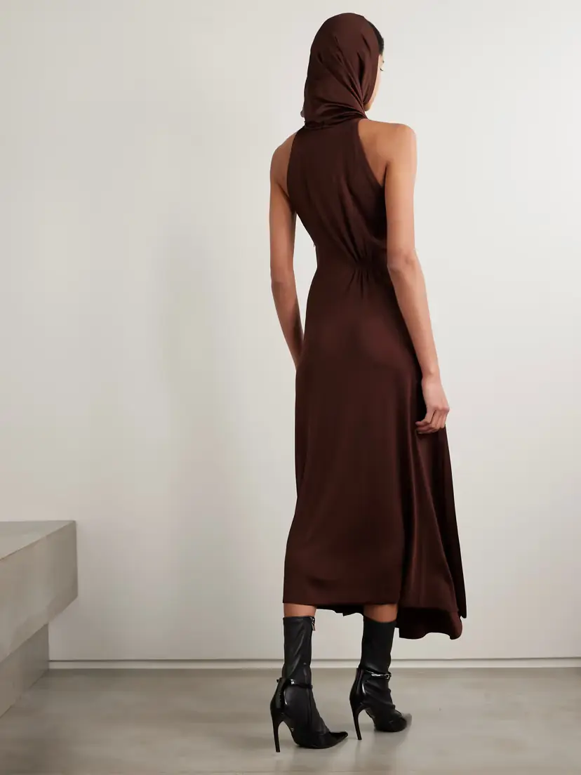 Victoria Beckham Hooded Stretch-jersey Midi Dress | Thumbnail 3 Victoria Beckham Hooded Stretch-jersey Midi Dress | Thumbnail 3
