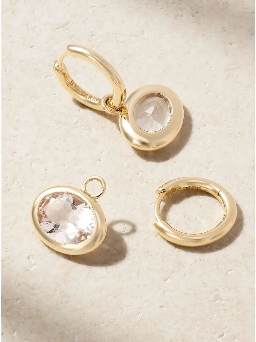 By Pariah Xl Orbit 14-karat Recycled Gold Morganite Hoop Earrings | Thumbnail 3