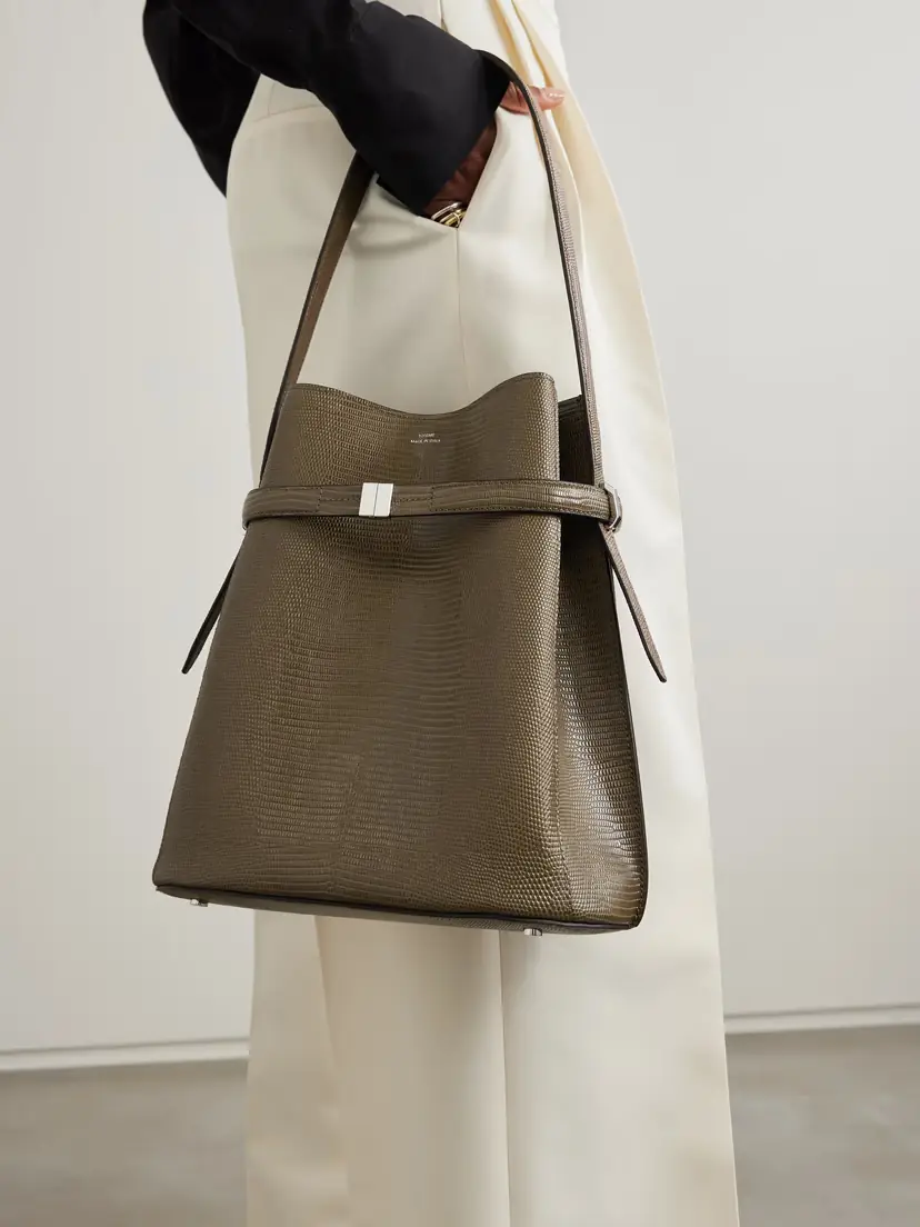 TOTEME Belted Lizard-effect Leather Tote | Thumbnail 2 TOTEME Belted Lizard-effect Leather Tote | Thumbnail 2