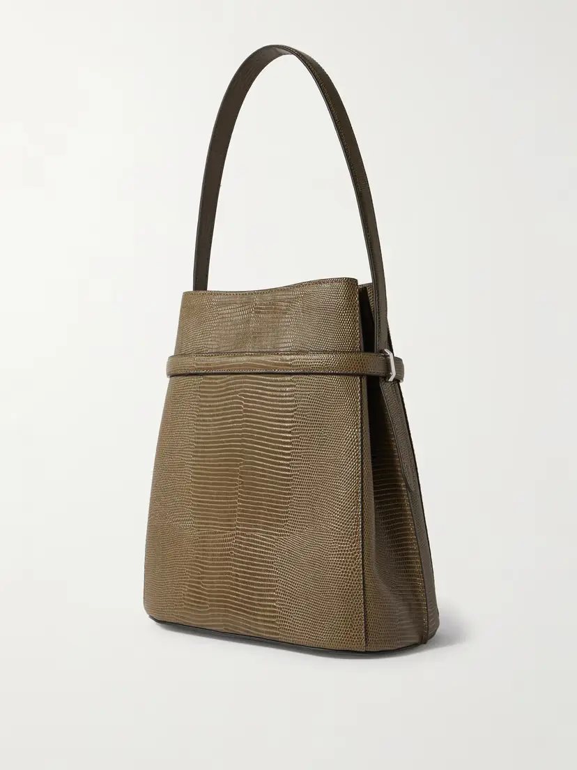 TOTEME Belted Lizard-effect Leather Tote | Thumbnail 3 TOTEME Belted Lizard-effect Leather Tote | Thumbnail 3