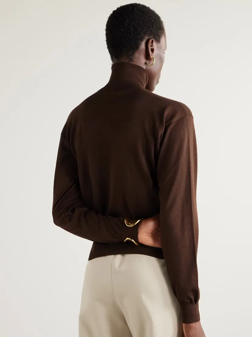 Saint Laurent Wool, Cashmere And Silk-blend Turtleneck Sweater | Thumbnail 4