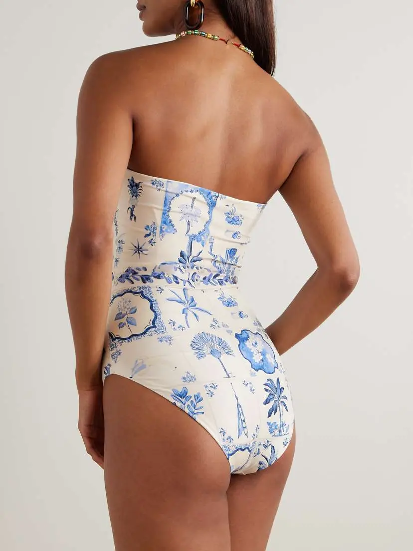 Agua by Agua Bendita Ilusion Wild Strapless Embellished Printed Recycled Swimsuit | Thumbnail 3 Agua by Agua Bendita Ilusion Wild Strapless Embellished Printed Recycled Swimsuit | Thumbnail 3