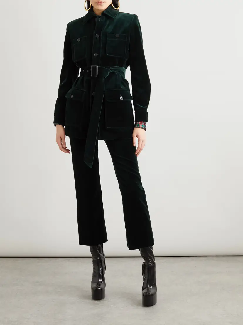 Saint Laurent Belted Velvet Jacket | Thumbnail 2