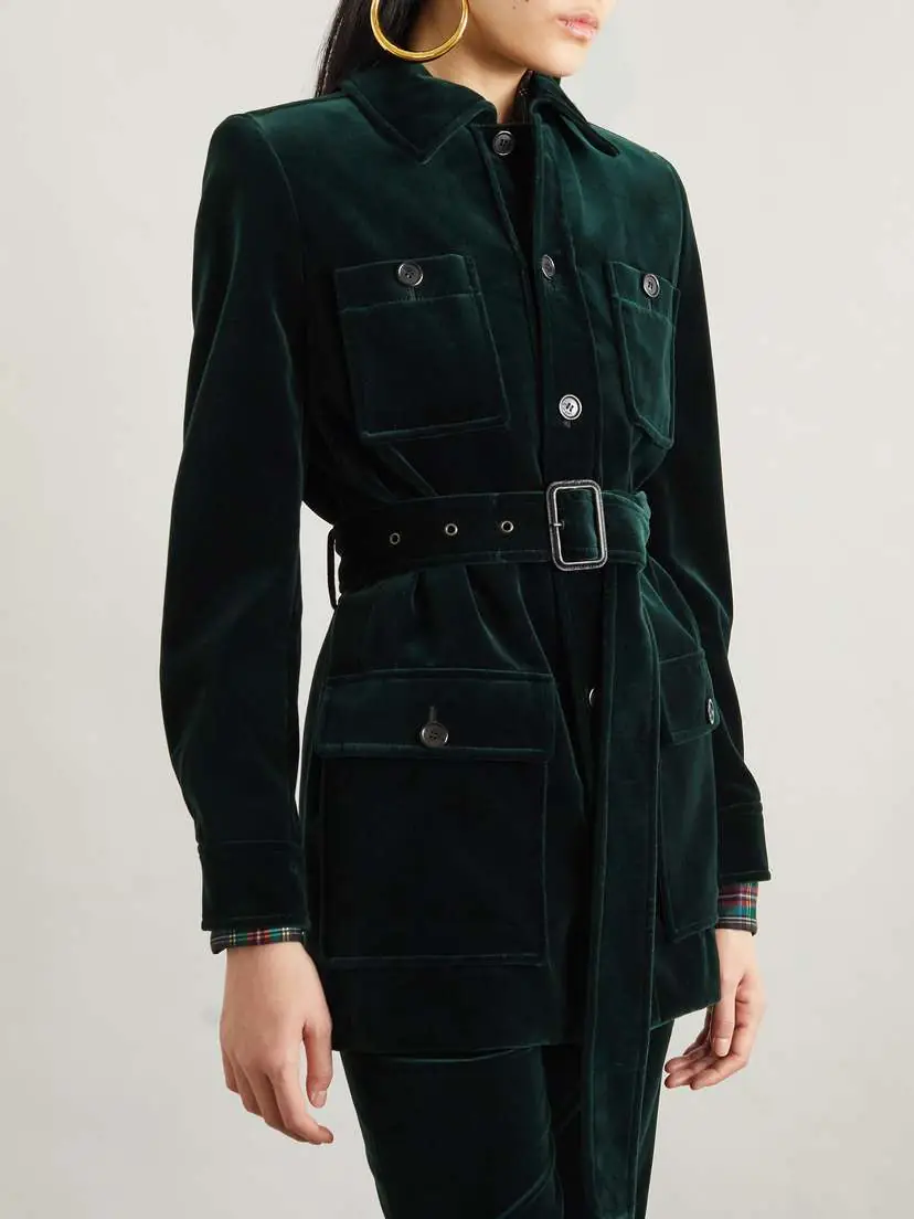 Saint Laurent Belted Velvet Jacket | Thumbnail 3