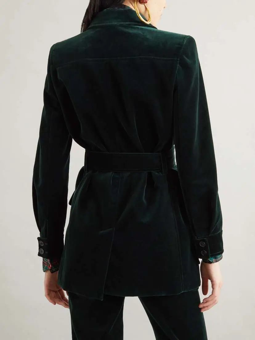 Saint Laurent Belted Velvet Jacket | Thumbnail 4
