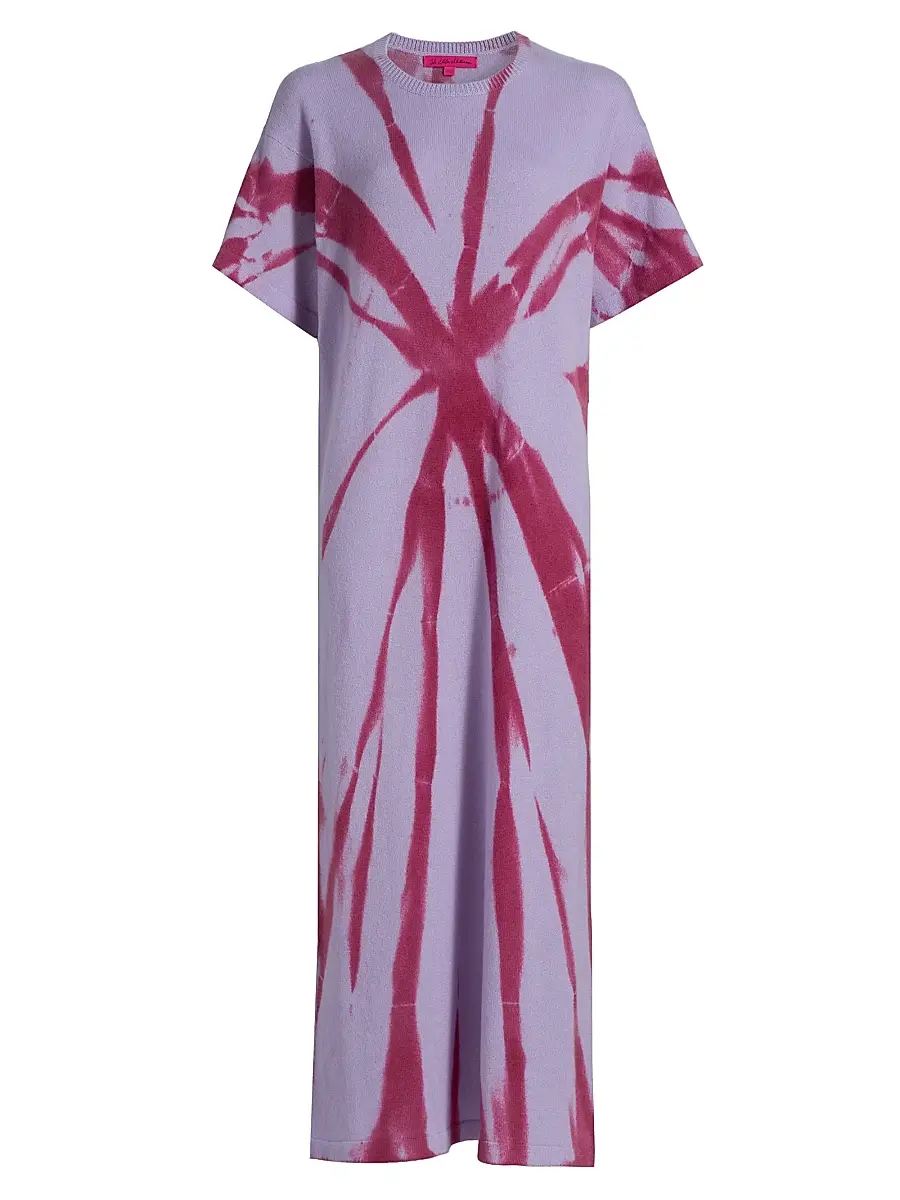 The Elder Statesman Women's Mythic Oversized Dyed Cashmere T-Shirt Maxi Dress - Lilac Red Cedar | Image 1 The Elder Statesman Women's Mythic Oversized Dyed Cashmere T-Shirt Maxi Dress - Lilac Red Cedar | Image 1
