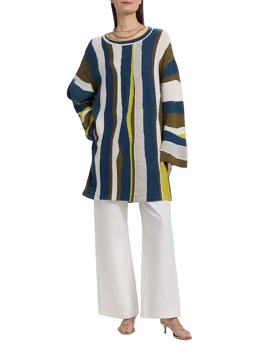 The Elder Statesman Women's Nora Shore Striped Cotton Tunic | Thumbnail 2 The Elder Statesman Women's Nora Shore Striped Cotton Tunic | Thumbnail 2