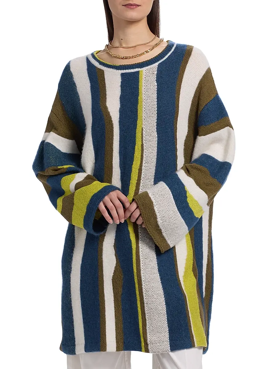 The Elder Statesman Women's Nora Shore Striped Cotton Tunic | Thumbnail 3 The Elder Statesman Women's Nora Shore Striped Cotton Tunic | Thumbnail 3