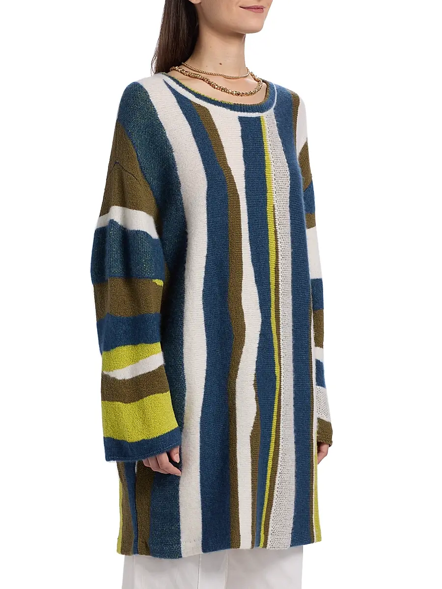 The Elder Statesman Women's Nora Shore Striped Cotton Tunic | Thumbnail 4 The Elder Statesman Women's Nora Shore Striped Cotton Tunic | Thumbnail 4