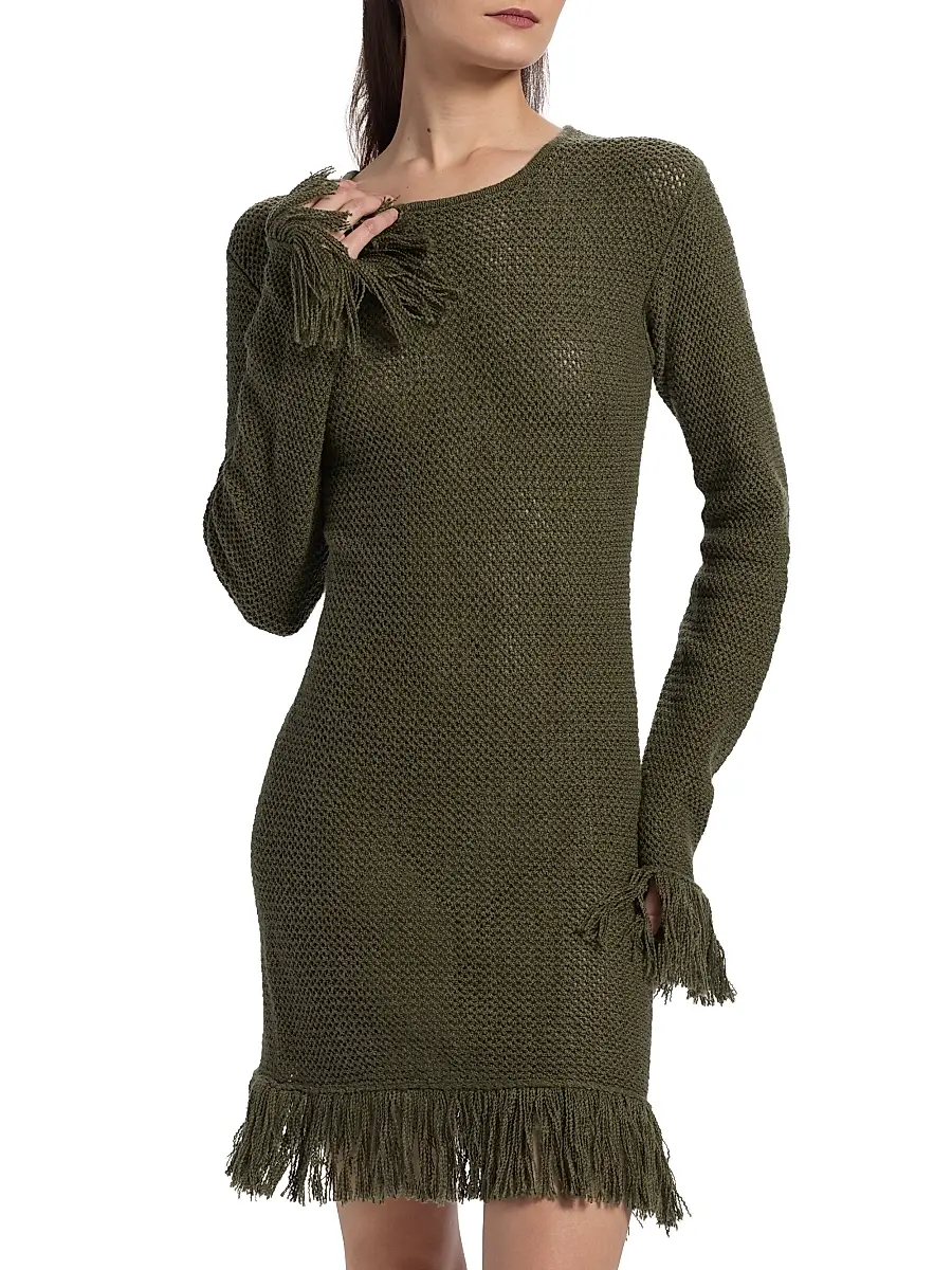 The Elder Statesman Women's Nora Lite Fringe Knit Minidress | Thumbnail 3 The Elder Statesman Women's Nora Lite Fringe Knit Minidress | Thumbnail 3