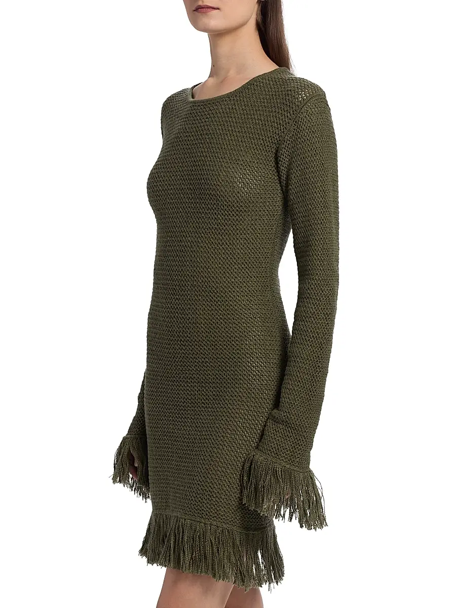 The Elder Statesman Women's Nora Lite Fringe Knit Minidress | Thumbnail 4 The Elder Statesman Women's Nora Lite Fringe Knit Minidress | Thumbnail 4