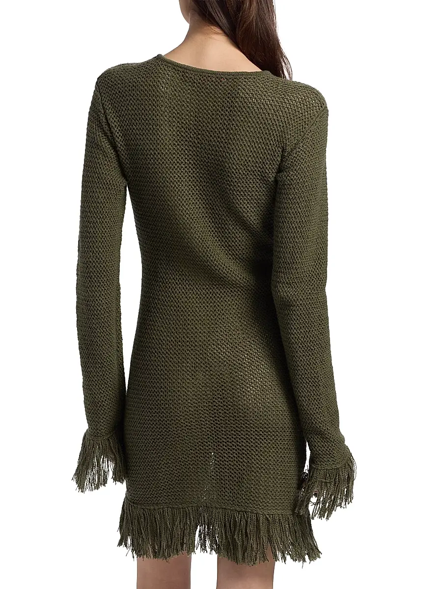 The Elder Statesman Women's Nora Lite Fringe Knit Minidress | Thumbnail 5 The Elder Statesman Women's Nora Lite Fringe Knit Minidress | Thumbnail 5