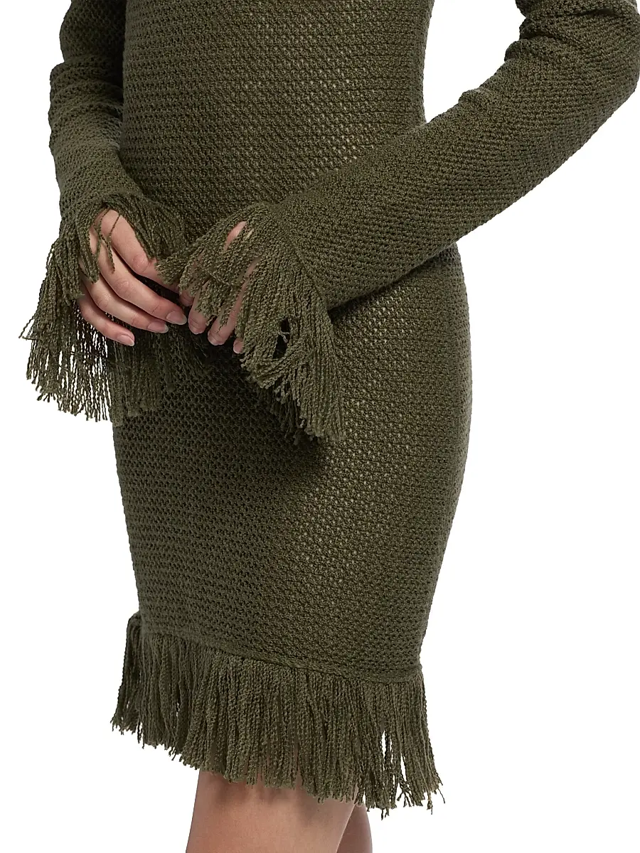 The Elder Statesman Women's Nora Lite Fringe Knit Minidress | Thumbnail 6 The Elder Statesman Women's Nora Lite Fringe Knit Minidress | Thumbnail 6