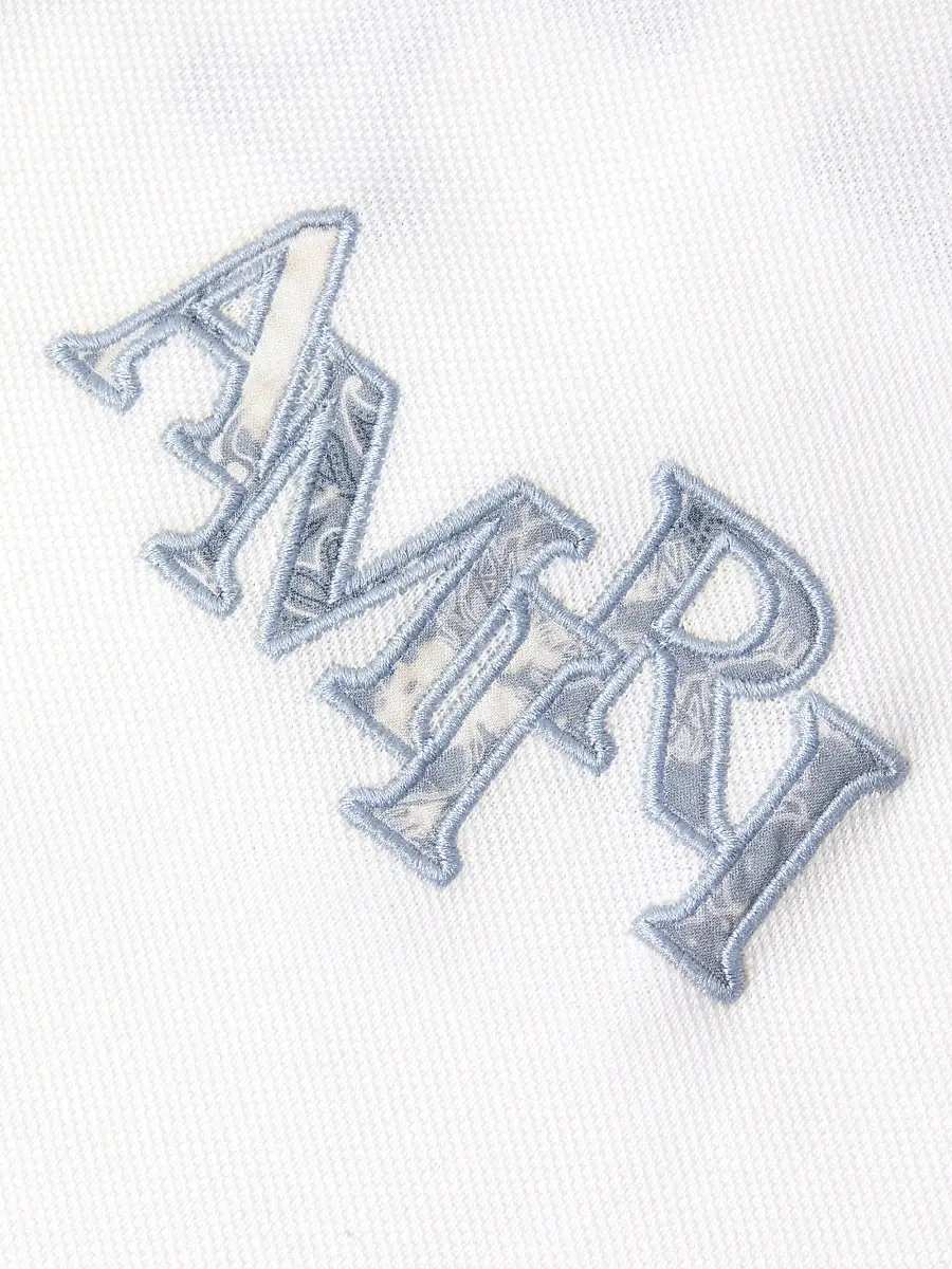 AMIRI Men's Staggered Logo Cotton Polo Shirt | Thumbnail 6 AMIRI Men's Staggered Logo Cotton Polo Shirt | Thumbnail 6
