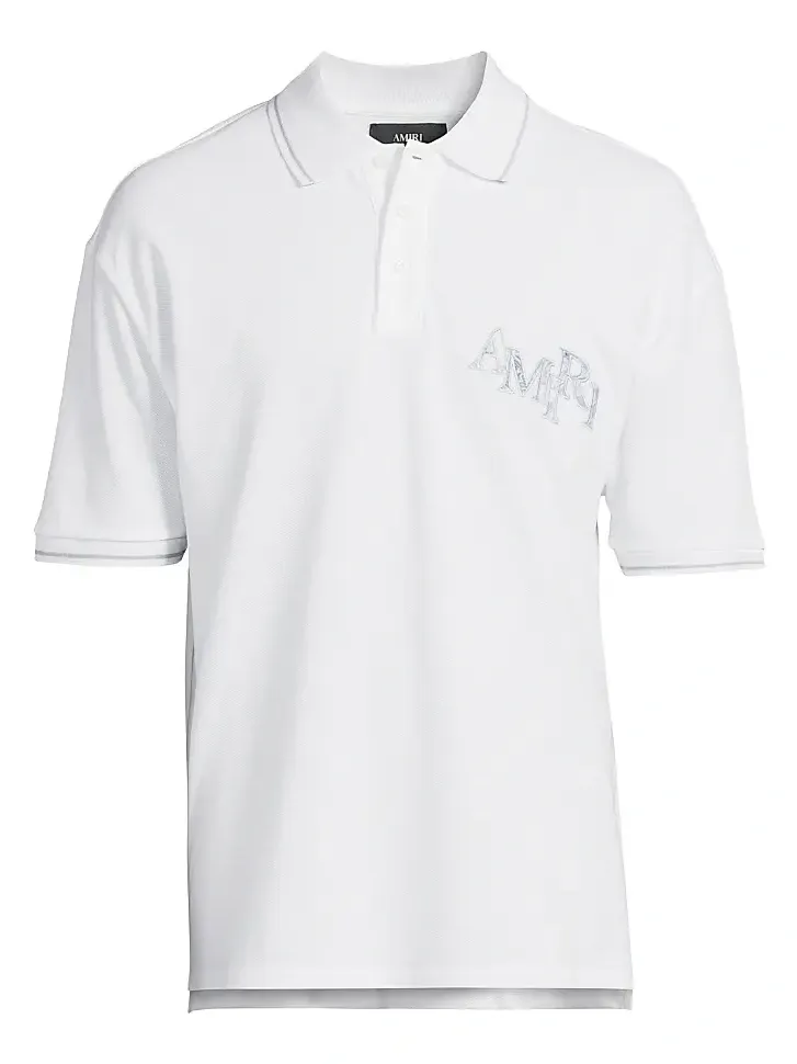 Men's Staggered Logo Cotton Polo Shirt Men's Staggered Logo Cotton Polo Shirt