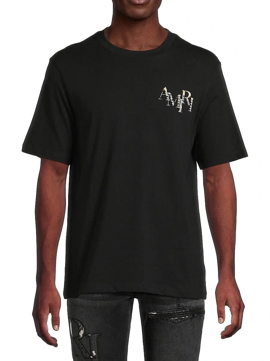 AMIRI Men's Staggered Logo Cotton T-Shirt | Thumbnail 3 AMIRI Men's Staggered Logo Cotton T-Shirt | Thumbnail 3