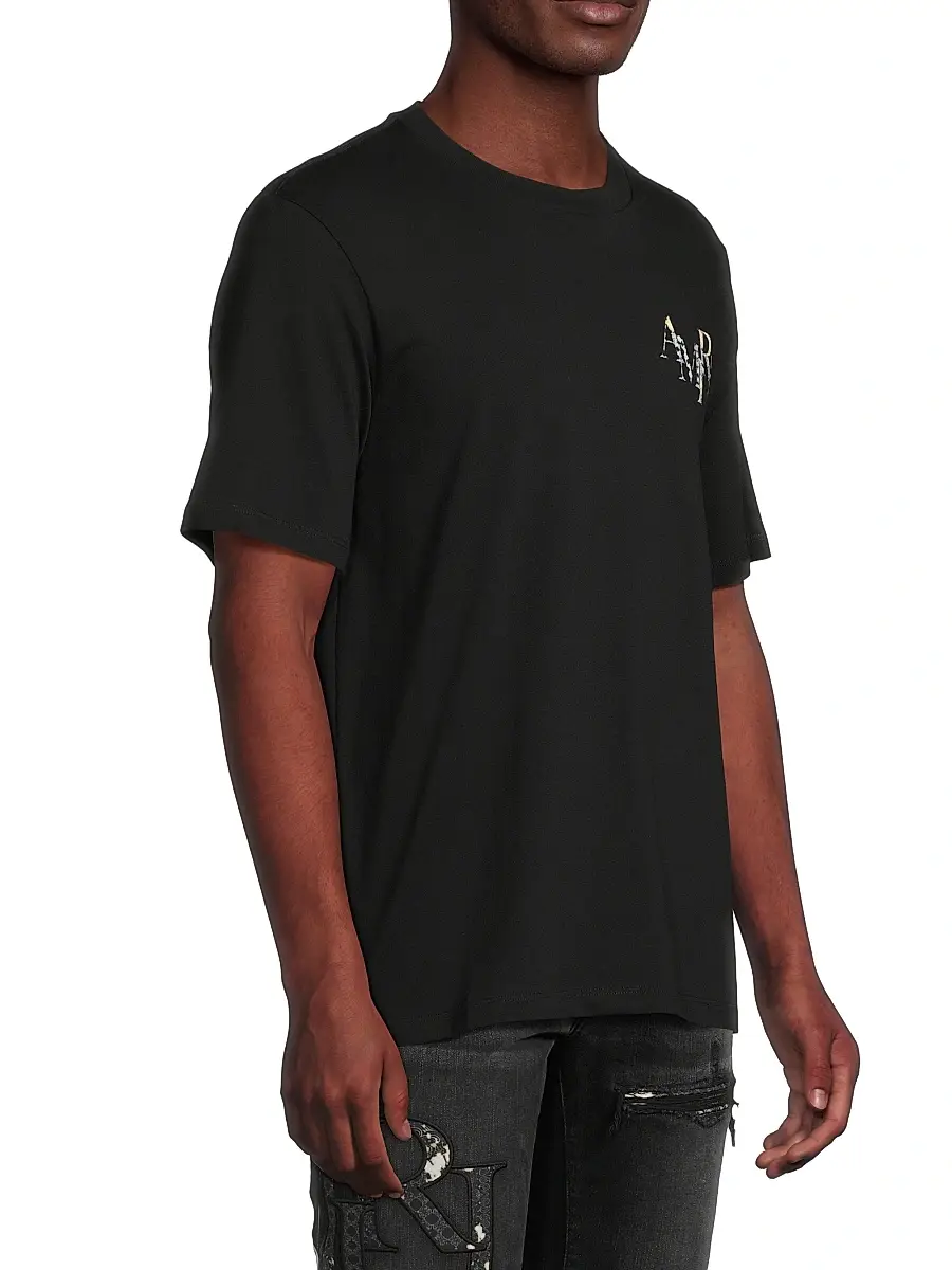 AMIRI Men's Staggered Logo Cotton T-Shirt | Thumbnail 4 AMIRI Men's Staggered Logo Cotton T-Shirt | Thumbnail 4
