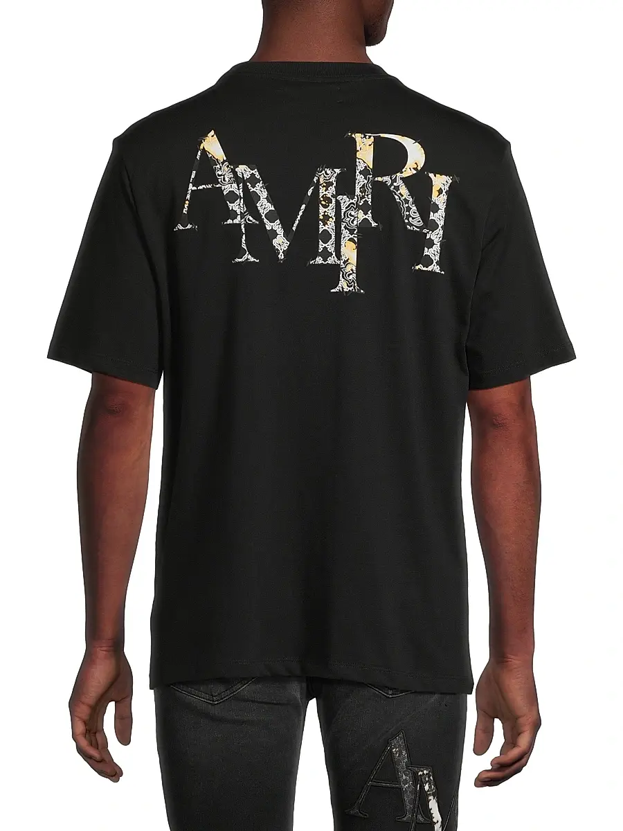 AMIRI Men's Staggered Logo Cotton T-Shirt | Thumbnail 5 AMIRI Men's Staggered Logo Cotton T-Shirt | Thumbnail 5