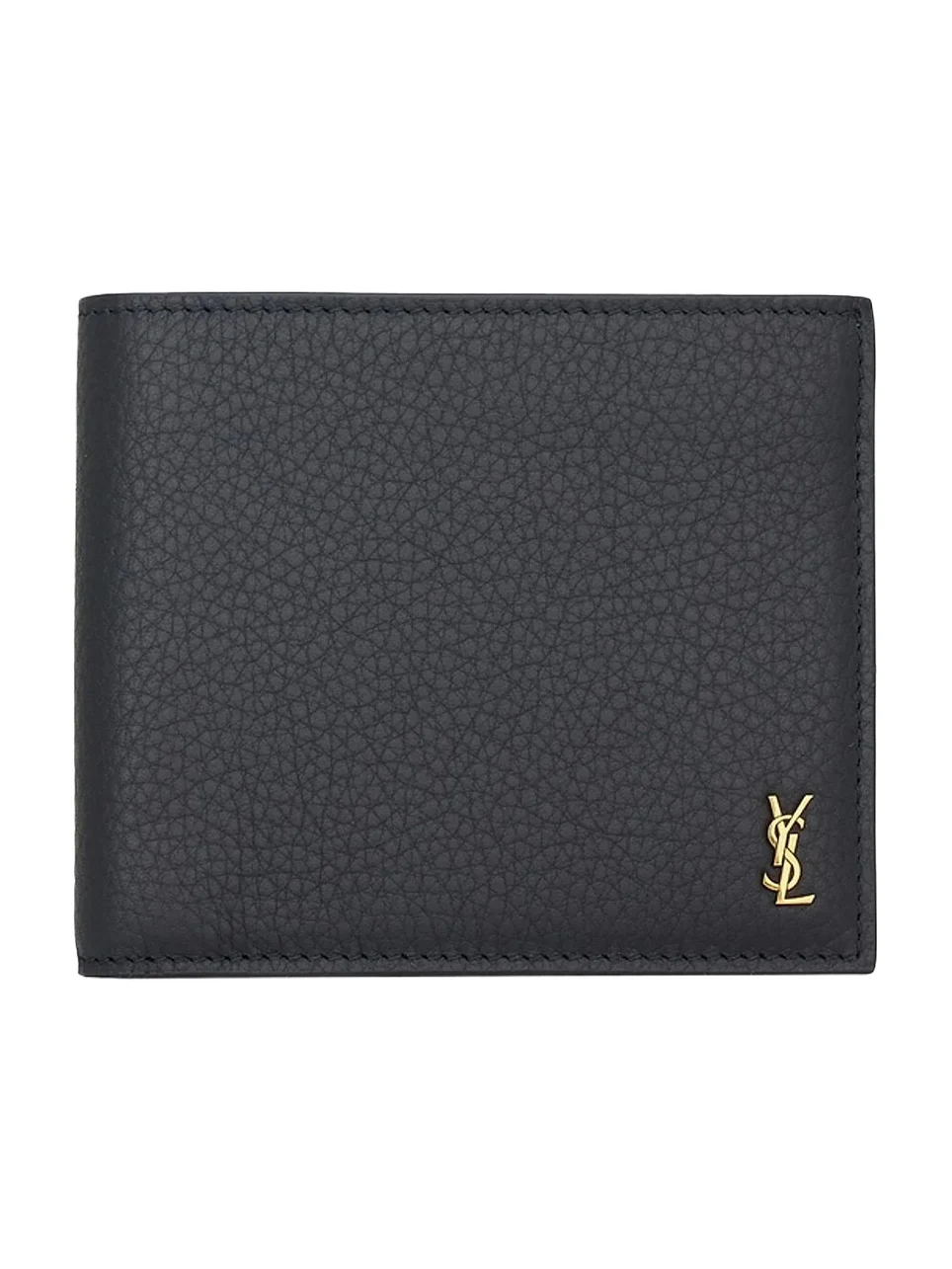 Men's Tiny Cassandre East-West Wallet in Grained Leather - Midnight Blue Men's Tiny Cassandre East-West Wallet in Grained Leather - Midnight Blue