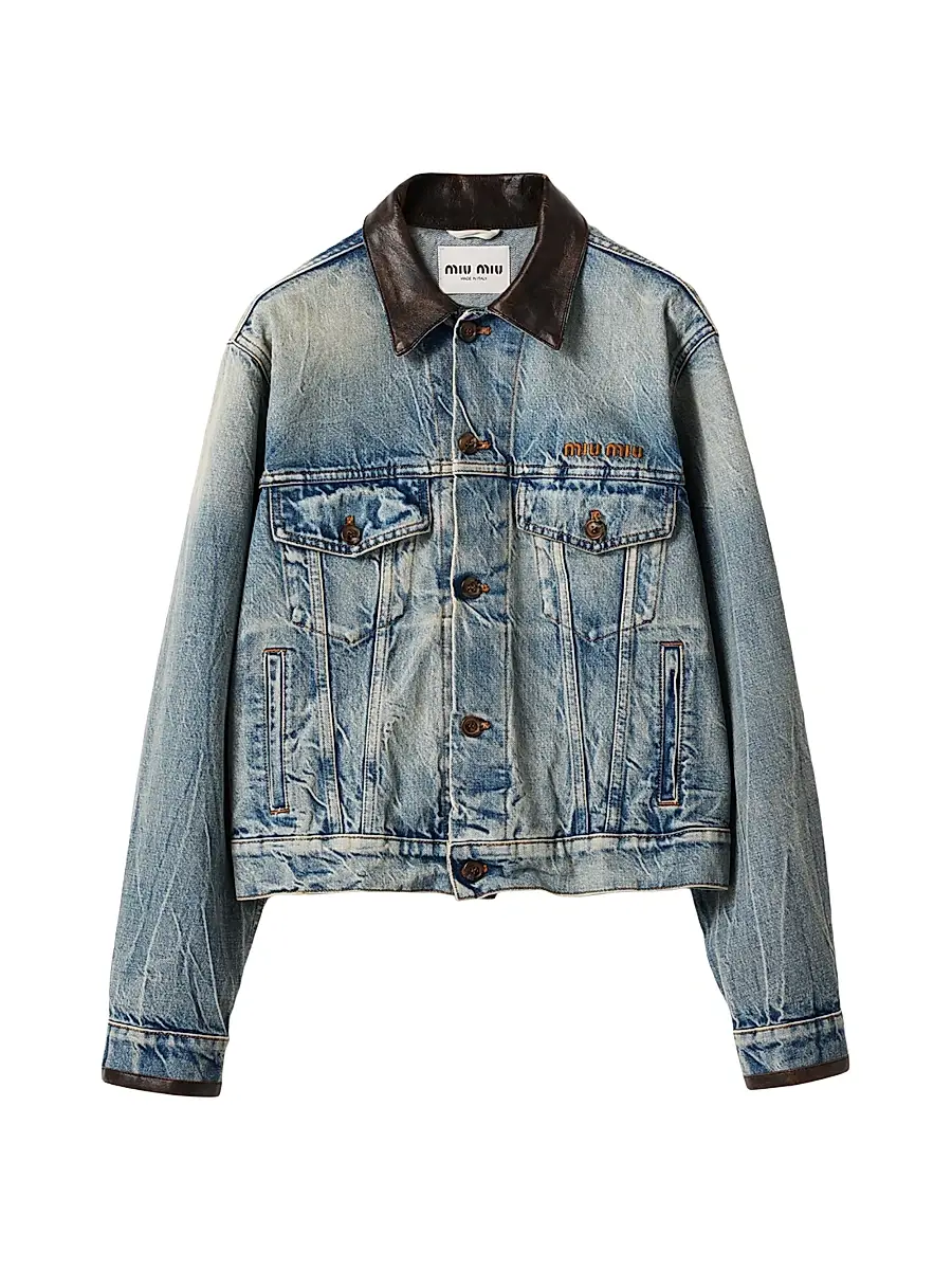 Women's Denim Blouson Jacket - Blue