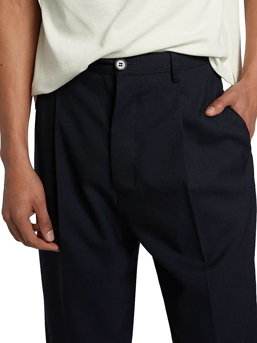 Marni Men's Pleated Tropical Wool Pants | Thumbnail 6 Marni Men's Pleated Tropical Wool Pants | Thumbnail 6