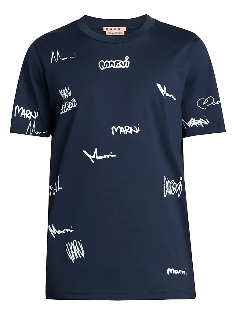 Marni Men's Multi Logo Graphic Crewneck T-Shirt