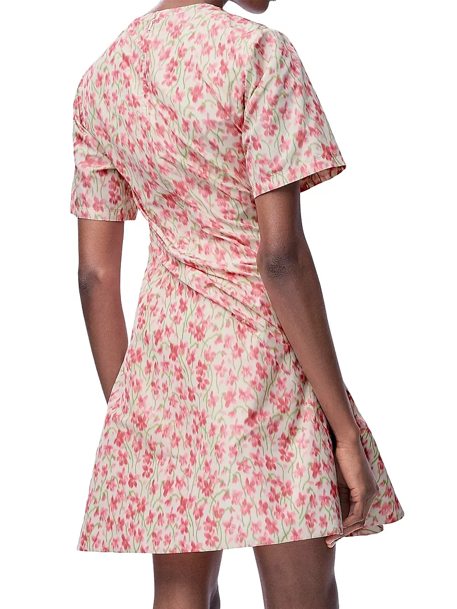Loewe Women's Twisted Floral Short-Sleeve Minidress | Thumbnail 3 Loewe Women's Twisted Floral Short-Sleeve Minidress | Thumbnail 3