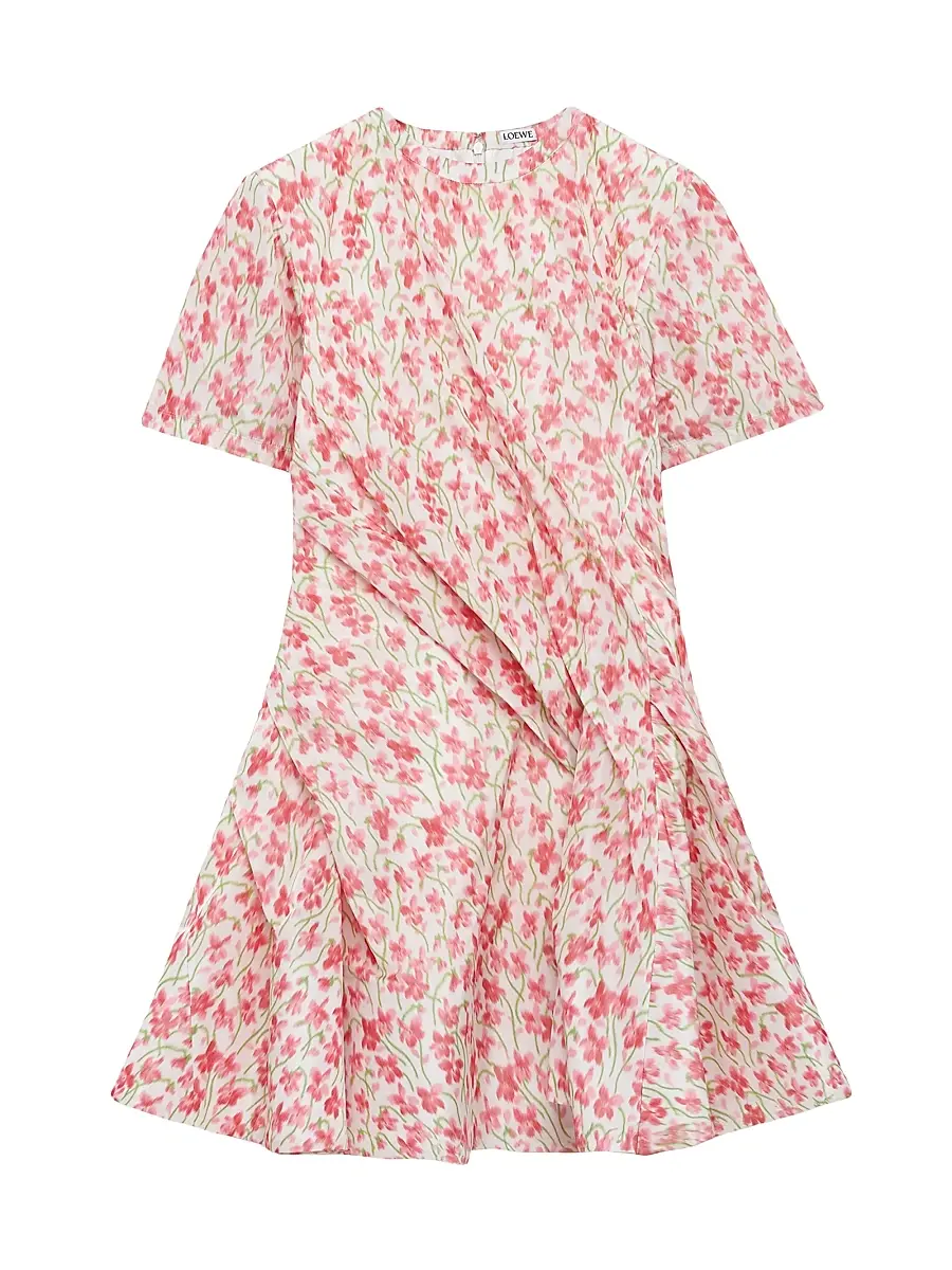Loewe Women's Twisted Floral Short-Sleeve Minidress