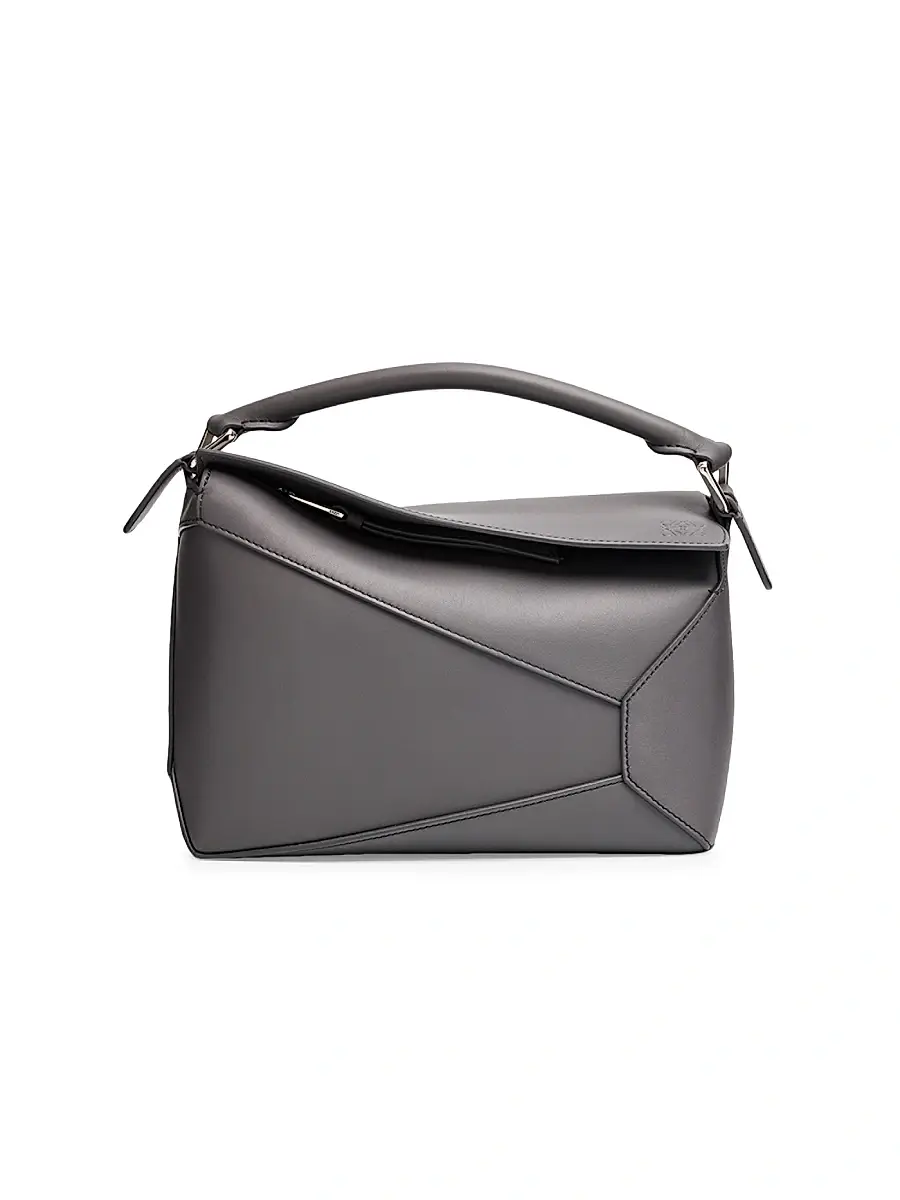 LOEWE Women's Puzzle Edge Leather Shoulder Bag - Light Grey | Thumbnail 15 LOEWE Women's Puzzle Edge Leather Shoulder Bag - Light Grey | Thumbnail 15
