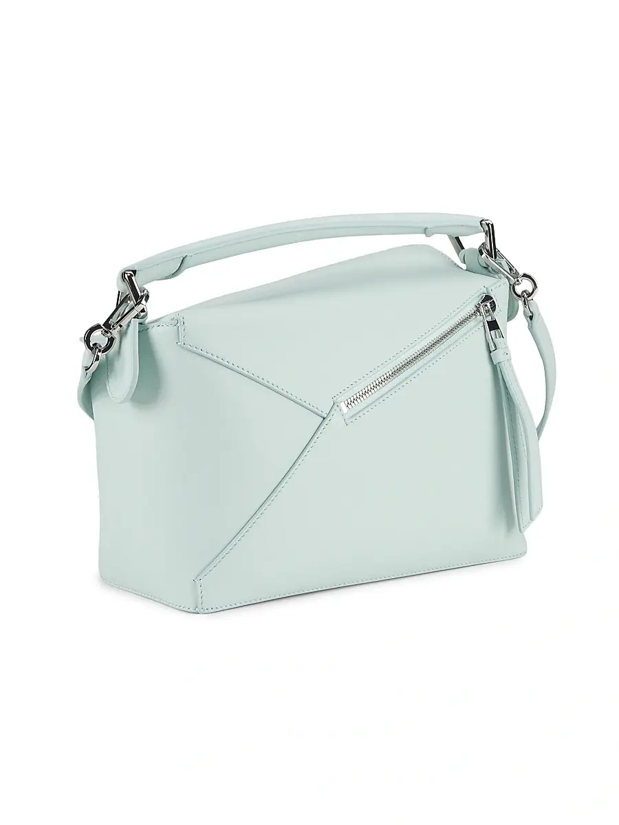 LOEWE Women's Puzzle Edge Leather Shoulder Bag - Light Grey | Thumbnail 3 LOEWE Women's Puzzle Edge Leather Shoulder Bag - Light Grey | Thumbnail 3