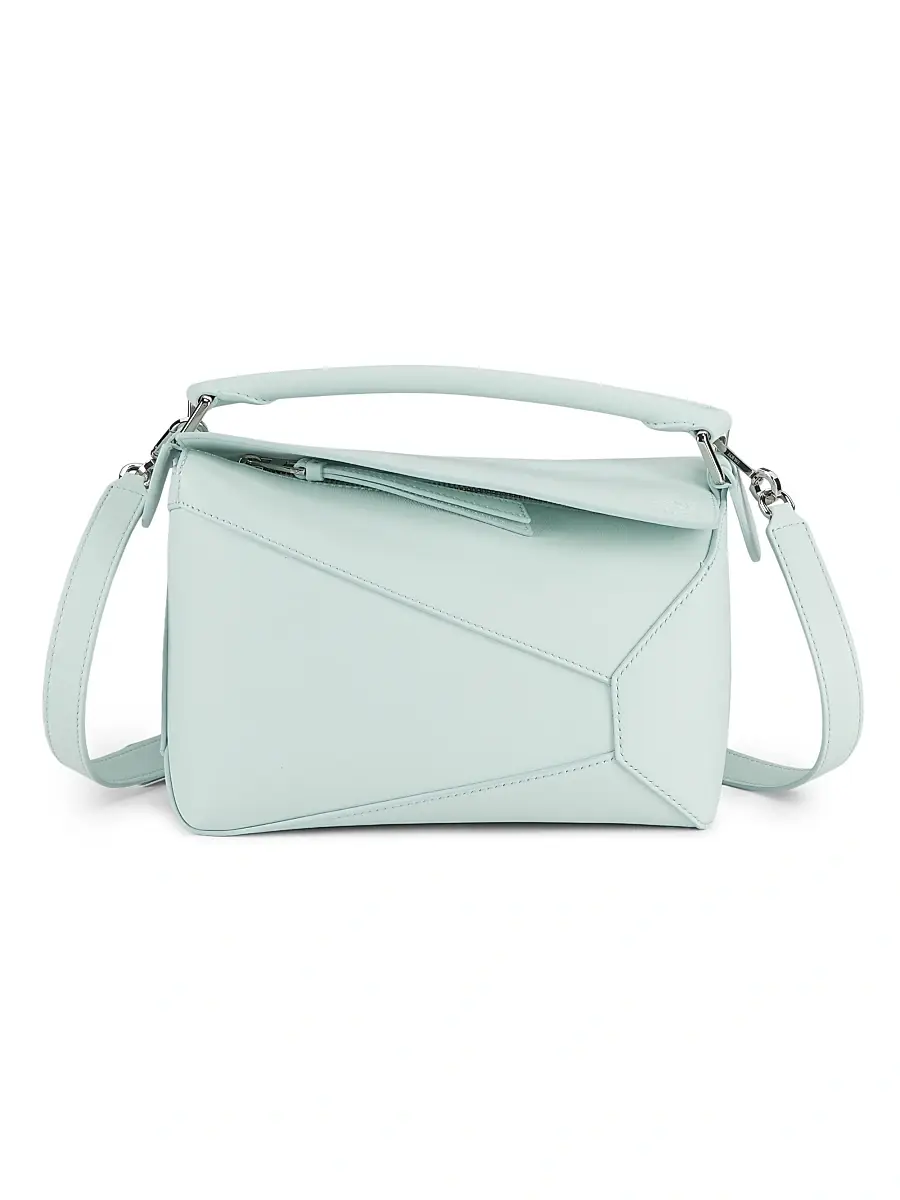 LOEWE Women's Puzzle Edge Leather Shoulder Bag - Light Grey | Image 1 LOEWE Women's Puzzle Edge Leather Shoulder Bag - Light Grey | Image 1
