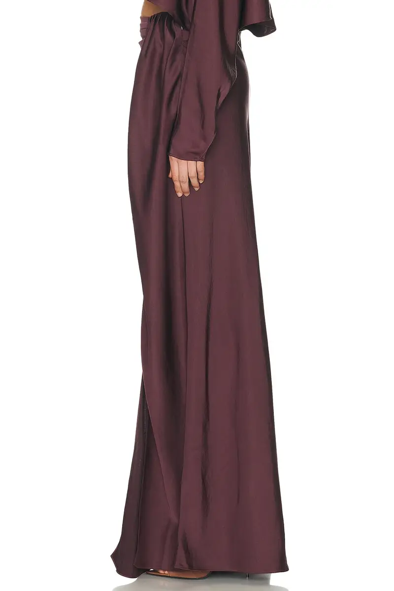 Lapointe Lightweight Satin Asymmetric Maxi Skirt | Thumbnail 3 Lapointe Lightweight Satin Asymmetric Maxi Skirt | Thumbnail 3