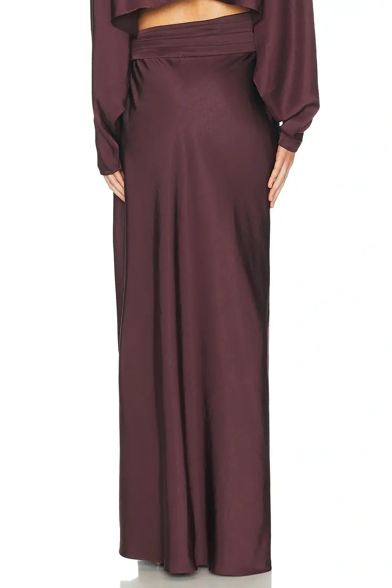 Lapointe Lightweight Satin Asymmetric Maxi Skirt | Thumbnail 4 Lapointe Lightweight Satin Asymmetric Maxi Skirt | Thumbnail 4