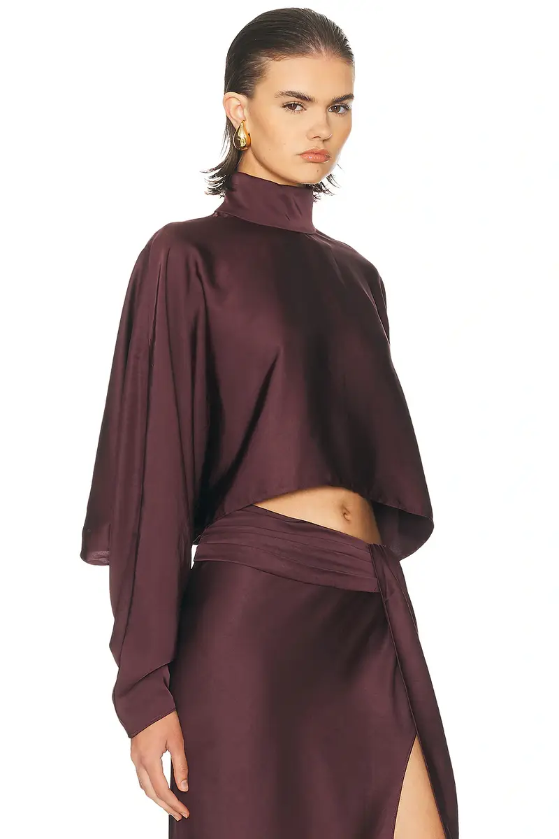 Lapointe Lightweight Satin Caftan Top | Thumbnail 2