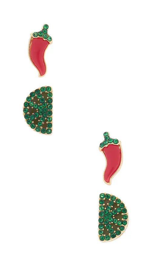 BaubleBar Chili Lime Earrings Set | Image 1 BaubleBar Chili Lime Earrings Set | Image 1