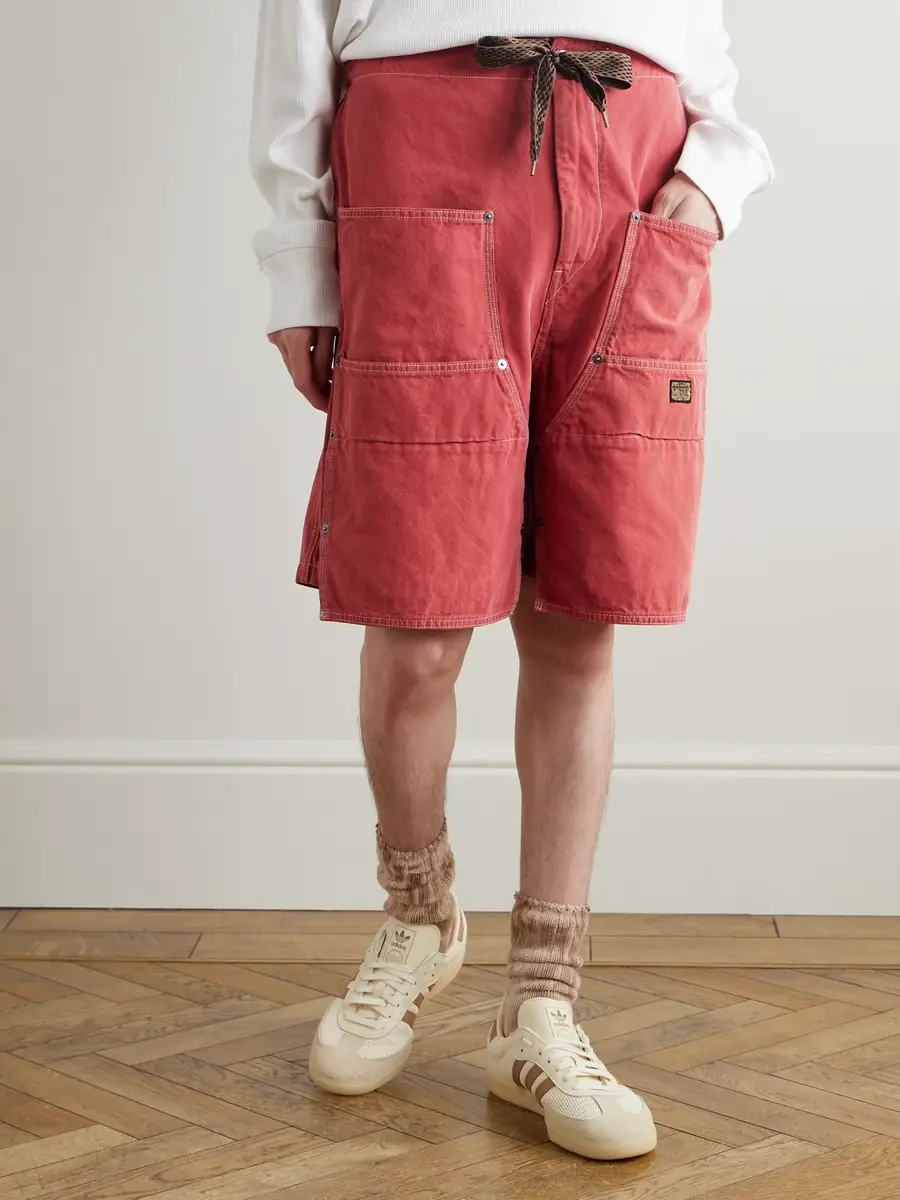 KAPITAL Easy Straight-Leg Cotton-Twill Drawstring Shorts - Men | Thumbnail 3 KAPITAL Easy Straight-Leg Cotton-Twill Drawstring Shorts - Men | Thumbnail 3