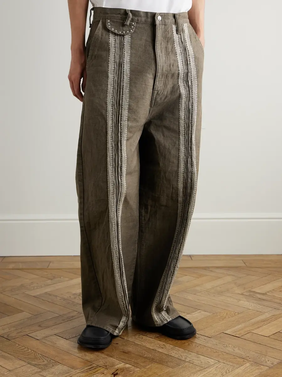 KAPITAL Wide-Leg Studded Jacquard Jeans - Men | Thumbnail 3 KAPITAL Wide-Leg Studded Jacquard Jeans - Men | Thumbnail 3