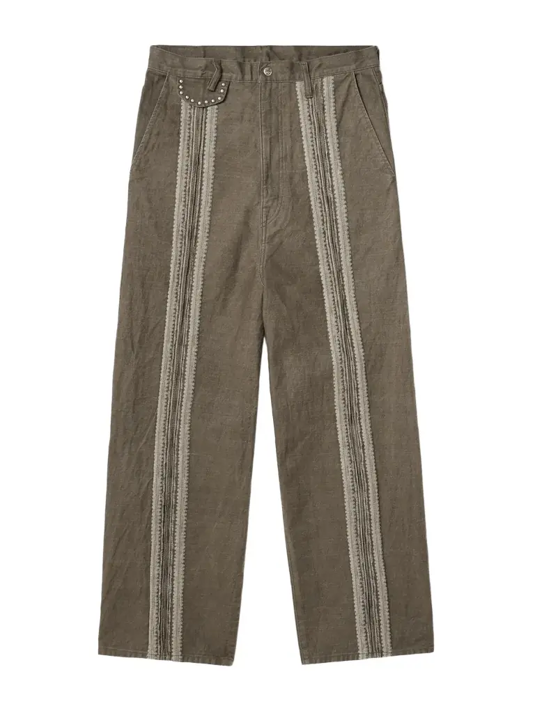 KAPITAL Wide-Leg Studded Jacquard Jeans - Men | Image 1 KAPITAL Wide-Leg Studded Jacquard Jeans - Men | Image 1