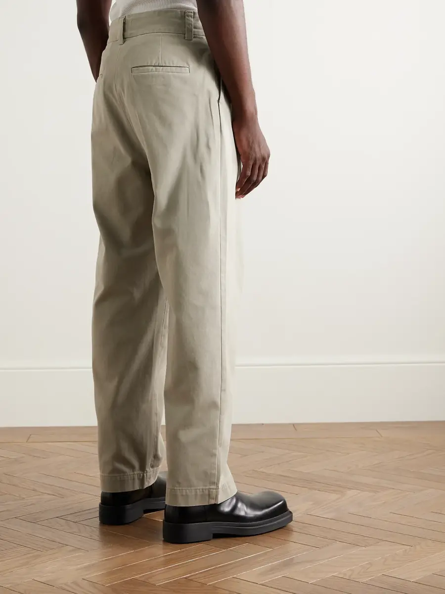 AGOLDE Slater Straight-Leg Pleated Cotton-Twill Trousers - Men | Thumbnail 4
