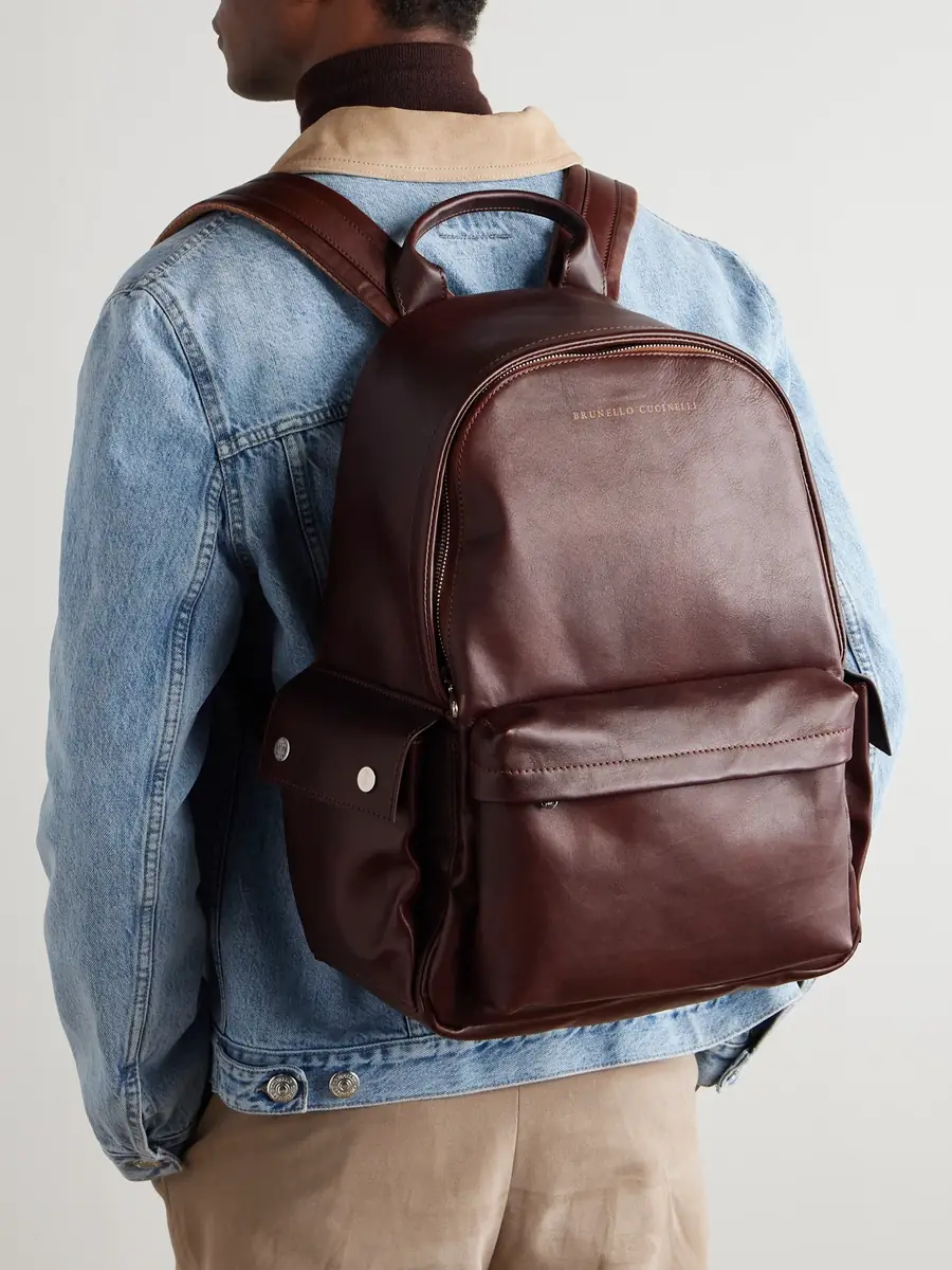Brunello Cucinelli Leather Backpack - Men | Thumbnail 2
