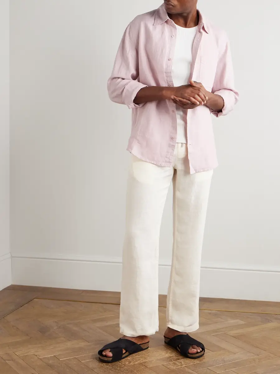 MR P. Edward Straight-Leg Garment-Dyed Linen Drawstring Trousers - Men | Thumbnail 2 MR P. Edward Straight-Leg Garment-Dyed Linen Drawstring Trousers - Men | Thumbnail 2