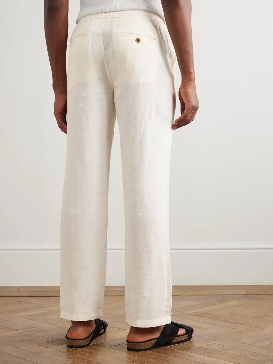 MR P. Edward Straight-Leg Garment-Dyed Linen Drawstring Trousers - Men | Thumbnail 4 MR P. Edward Straight-Leg Garment-Dyed Linen Drawstring Trousers - Men | Thumbnail 4