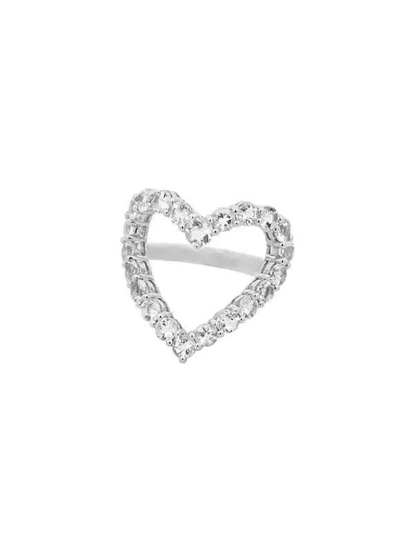 1.80ct White Topaz 18K White Gold Open Heart Ring 1.80ct White Topaz 18K White Gold Open Heart Ring