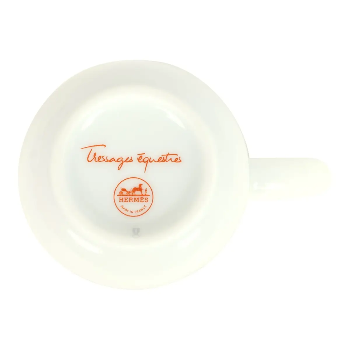 HERMÈS Hermes "Tressages Equestres" Orange, White and Blue Porcelain Coffee Cup & Saucer Set of 2 | Thumbnail 4 HERMÈS Hermes "Tressages Equestres" Orange, White and Blue Porcelain Coffee Cup & Saucer Set of 2 | Thumbnail 4